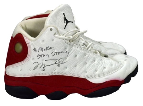 Michael Jordan Game-Used Sneakers (11/29/97) Signed and Inscribed To Mike Tyson(PSA and Team Tyson LOA)